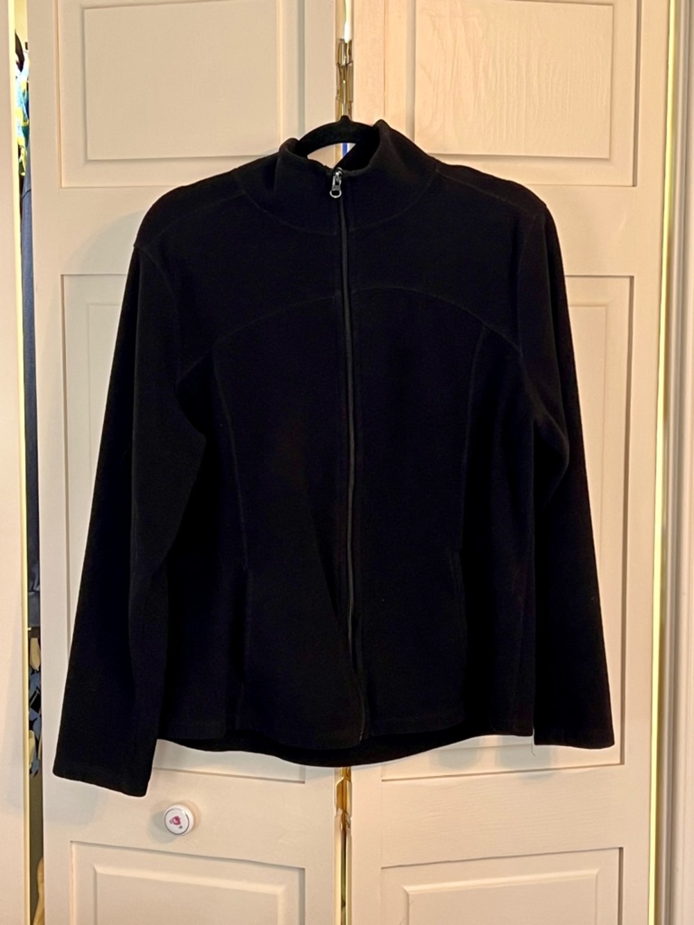 Old Navy Lightweight Performance Fleece Full Zip Fitted Jacket Black Size XL